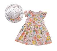 Wlabe Barboteuse Bébé Fille Ete 0-24 Mois Pyjama,Robe Pas Cher Robe Soiree Princesse Robe Bal De Promo Vêtements De Pâques pour Enfants Imprimé Lapin Robe Enfant Fille Ceremonie(0-6 Mois)