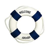 Wlabe Bouée De Sauvetage Marine Méditerranéen Maison Décoration Ou Le Mur Ornements Décoratifs (D)