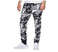 Wlabe Homme Cargo Pantalon Camouflage Hommes Combat Pantalons Treillis Militaire Multi Poches Pantalons de Travail Sport Cordon de Serrage Survêtement Lâche