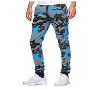 Wlabe Homme Cargo Pantalon Camouflage Hommes Combat Pantalons Treillis Militaire Multi Poches Pantalons de Travail Sport Cordon de Serrage Survêtement Lâche