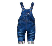 Wlabe Salopette Jeans Bébé Garçons Filles Modèle Animal Enfant Denim Pantalon Doux avec Bretelles Cartoon 65-100 cm