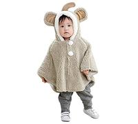 Wlabe- Vêtements pour enfants Unisexe bébé Enfants Tout-Petits à Double Face Usure Capuche Cape Hiver Chaud Doux Poncho Hoodie Manteau Peau Baby Friendly Gris Taille unique
