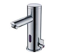 WLALLSS Automatique Électronique Infrarouge Capteur Automatique Lavabo Mélangeur Salle De Bains Robinet Lavabo Robinet Monocommande Raccord Laiton Chrome Batterie Fonctionnement Salle De Lavage