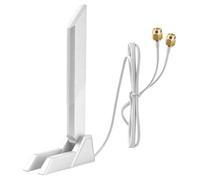 WLAN Antenne WiFi 6E Carte PC Tri-Bande 2.4/5/6GHz avec Base Magnétique | pour Ordinateurs de Bureau Gaming Routeur ASUS MSI B650 B760 B550 2.4g/5g/5.8g/6g WLAN Amplifiers Magnetic Base Folding,White