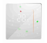 WLAN Smart Thermostat - Régulateur de température programmable avec écran tactile & contrôle par application, compatible avec Alexa, pour chauffage au sol 16A, blanc