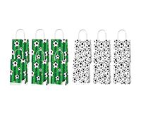 Wlauqueta 12 PièCes Match de Football Noir et Blanc Herbe Verte Football Partie Compagnon Sac Fourre-Tout en Papier Kraft