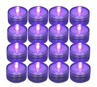 Wlauqueta 12PièCes LumièRe LED Submersible, Bougies Chauffe-Plat ImperméAbles Violettes, Saisonnier à Piles sous-