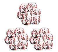 Wlauqueta 18 Pack 12 Pouces Rouge Cerisier Fleurs Lanterne en Papier Blanc Rond Chinois Japonais Lampe en Papier