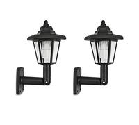 Wlauqueta 2 X Capteur de Lumière de Lampe de Lanterne de Mur de Clôture de Jardin Extérieur à LED à Énergie Solaire