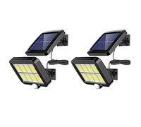 Wlauqueta 2Pc 2000 Lumen 160 LED S Appliques Solaires IP65 éTanche Filaire Capteur de Mouvement SéCurité Projecteur 360 DegréS RéGlable