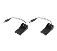 Wlauqueta 2X 9V Volt Battery Holder Box Case Plug 5.5X2.1 pour Breadboard Power Supply