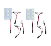 Wlauqueta 2X Blanc 1210 SMD 48 LED Voiture Dome Interieur Panneau avec T10 BA9S Feston.