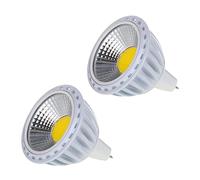 Wlauqueta 2X GU5,3/MR16 6W COB LED Lampe de Tache Ampoule Lampes 420LM 60°3000K Blanc Chaud DC 12V