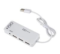 Wlauqueta 3 Ports USB 2.0 Hub Externe 7.1 Carte Son Adaptateur pour Microphone Casque pour Pc Blanc