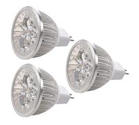 Wlauqueta 3Pièces 4 x 1W GU5.3 MR16 12V LED Ampoule Lampe Blanc Chaud