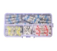Wlauqueta 50Pcs Connecteur ThermoréTractable Bornes de Commande éTanches Bras de Soudure Tube Bout à Bout Isolé Connecteurs Diy Kit de Câble éLectronique