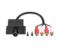 Wlauqueta Amplificateur Audio de Voiture Niveau des Basses Bouton de Contrôle du Volume à Distance Entrée et Sortie Mâle et Régulateur de Volume de Voiture Pièces de Rechange