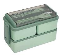 Wlauqueta Boîte à Lunch en Plastique à Double Couche pour Adultes, Boîtes de Contrôle des Portions de Préparation de Repas Anti-Fuite pour Enfants Style pour Conteneur Mince à Compartiments