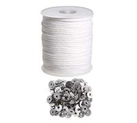 Wlauqueta Kit d'outils de bricolage pour bougies, 1 rouleau de mèches de bougie en coton de 61 m avec support de mèche de 100 pièces pour le kit de fabrication de bougies