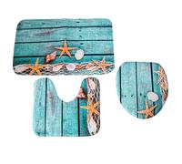 Wlauqueta Lot de 3 tapis de bain antidérapants Motif étoiles de mer