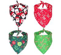 Wlauqueta Lot de 4 éCharpes pour Animaux de Compagnie de NoëL Bandana pour Chiens