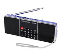 Wlauqueta Mini Portable Rechargeable StéRéO L-288 FM Radio Haut-Parleur LCD Support D'éCran TF Carte USB Disque MP3 Lecteur de Musique Haut-Parleur (Bleu)