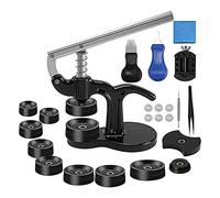 Wlauqueta Outil de Presse de Montre, Ensemble de Presse de Montre avec 12 Matrices (18-50 Mm) pour Le Retrait BoîTier de Montre et Le Remplacement de la Batterie