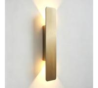 WLBHWL Applique Murale De 40 Cm (16 Pouces), Éclairage LED 18 W (haut Et Bas), Blanc Chaud 3000 K, Luminaire En Aluminium Brossé, Pour Couloirs, Chambres, Salons Et Pièces À Vivre Intérieures.