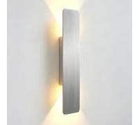 WLBHWL Applique Murale De 40 Cm (16 Pouces), Éclairage LED 18 W (haut Et Bas), Blanc Chaud 3000 K, Luminaire En Aluminium Brossé, Pour Couloirs, Chambres, Salons Et Pièces À Vivre Intérieures.