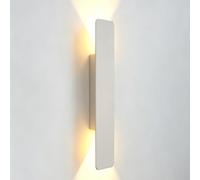 WLBHWL Applique Murale De 40 Cm (16 Pouces), Éclairage LED 18 W (haut Et Bas), Blanc Chaud 3000 K, Luminaire En Aluminium Brossé, Pour Couloirs, Chambres, Salons Et Pièces À Vivre Intérieures.