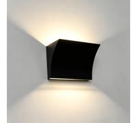 WLBHWL Applique Murale D'intérieur Moderne, 1 Pièce, Câblée, Éclairage Vers Le Haut Et Vers Le Bas, Idéale Pour Salon, Chambre, Couloir, Entrée, Etc. Style Minimaliste En Fer Forgé Noir Et Blanc.