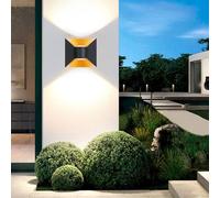 WLBHWL Applique Murale Extérieure LED Moderne pour Porche, 6 W/10 W, Luminaire Extérieur, Appliques Noires, Éclairage Mural en Aluminium, Étanche, Adapté pour Patio, Garage, Salon (3000 K)