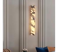 WLBHWL Applique Murale Moderne En Marbre Naturel De 23,6 Pouces, Linéaire, Pour Chambre À Coucher, Salle De Bain, Intérieur, 24 W, LED, Miroir, Éclairage De Vanité, Idéal Pour Le Couloir, Le Salon