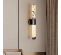 WLBHWL Appliques Murales Minimalistes, 23,6 Pouces, En Marbre Naturel Noir, Lampe Murale D'intérieur, Lampe Murale Moderne En Albâtre Pour Salle De Bain, Salon, Chambre, Porche, Salle À Manger