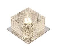 WLBHWL Éclairage Encastré LED Carré De 3,9 Pouces, Plafonnier LED Carré De Luxe en Cristal 3CCT, 5W CRI90, 3000K/6000K Sélectionnable, Downlight Cubique À Montage Encastré, Garniture De Déflecteur