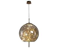 WLBHWL Éclairage Suspendu pour Îlot De Cuisine Globe Lampes Suspendues en Verre Ambré Moderne 24W LED Luminaire Suspendu Au Plafond Simple pour Salle De Bain Chambre À Coucher - 3000K
