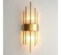 WLBHWL Lampe De Salle De Bain À 2 Lumières, Luminaire De Salle De Bain en Cristal sur Miroir, Appliques Murales D'intérieur en Or Mat Et Noir | Abat-Jour Moderne en Verre Et Acier Inoxydable pour