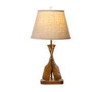 WLBHWL Lampe De Table En Résine Brune De 55 Cm (21,6 Pouces) Pour Chambre, Salon, Style Rustique, Lampe De Chevet, Petite Lampe De Bureau Vintage Sculptée À La Main, Décoration Pour La Maison