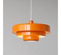 WLBHWL Lustre en métal de Style américain, luminaire Suspendu au Plafond Orange à 1 lumière avec Abat-Jour en métal, Suspension réglable pour îlot de Cuisine, Salle à Manger, Chambre à Coucher