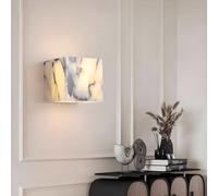 WLBHWL Mini Appliques Murales Carrées En Marbre Naturel De 11,9 Cm, Lampe Murale LED À Lumière Chaude 3 000 K Pour Chambre, Escalier, Salon, Coiffeuse, Couloir, Chevet