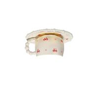 WLBHWL Plafonnier Encastré Moderne En Céramique, Petit Format, 15,7 Cm (6,2 Po), Blanc Crème, Avec Un Design Créatif En Forme De Tasse À Café, Idéal Pour La Cuisine, La Chambre, La Salle De Bain