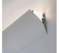 WLCGYD Corniche LED Plafond Rail Et Couvercle en Aluminium pour Montage De Bandes Lumineuses À LED, 1, 2, 3, 4, 5 Mètres, pour Bande d'angle Supérieure/plasterline, Décoration Murale(3.6m/141.7in L)