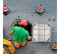 WLCGYD Couvercle de Regard avec Cadre Couvercle de Trou d'homme encastré, Couvercle de Chambre d'inspection 600X600 650x650 700x700 750x750 800x800 900x900 Mm(Lxw-35x35cm/13.7x13.7in)