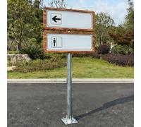 WLCGYD Poteau De Signalisation Routière, Piquet Métallique Extérieur De 1, 2 Ou 3 M, avec Vis Et Pince De Fixation(89mm(3 1/2in),2.4m/7.8ft)