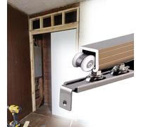 WLCGYD Rail Porte coulissante Kit De Quincaillerie pour Porte Escamotable, Rails De Porte Moustiquaire Coulissante, 150cm 240cm 300cm 3m Ensemble De Porte De Grange(10ft/305cm)