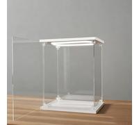 WLCGYD Vitrine Acrylique Vitrine en Acrylique avec LED Et Base, Boîte D'affichage Transparente pour Figurines/Objets De Collection, Organisateurs De Boîtes Décoratives(45X20X35cm/18X8X14in)