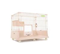 WLCNYL Cage pour Chat Multicouche, Grand Parc pour Chat, Parc pour Chat à Monter soi-même, accès Libre, Grand Espace, Respirant, Parc pour Chat Amovible, Maison pour Chat (Rose, 1 Niveau)
