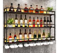 WLCNYL Casier à vin Mural, casier à vin Grande capacité, étagère de Rangement et de présentation pour Bouteilles de vin en métal, présentoir à vin, casier à vin Mural, Porte-Verres à vin, casier à