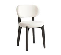 WLCNYL Chaise de Maquillage Moderne, Chaise de vanité à Dossier incurvé, Chaise de Maquillage rembourrée sans accoudoirs avec Pieds en métal Noir, pour Salon et Bureau (Couleur : Blanc, Taille : 1