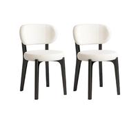 WLCNYL Chaise de Maquillage Moderne, Chaise de vanité à Dossier incurvé, Chaise de Maquillage rembourrée sans accoudoirs avec Pieds en métal Noir, pour Salon et Bureau (Couleur : Blanc, Taille : 2